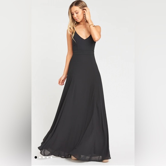 Show Me Your MUMU Jenn Maxi Bridesmaid Dress BLACK - Picture 3 of 4
